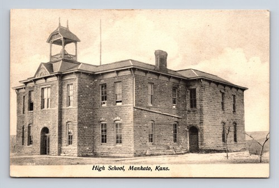 #ad #ad High School Building Mankato KS Mankato Book Store Postcard $11.55