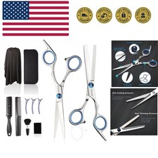 Haircut Scissors Kit, 11 Pcs Professional Set - Haircut, Thinning Scissors, N...