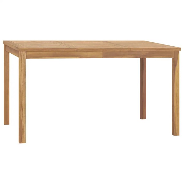 Teak Gartentisch Esstisch Massivholz 140X80X77 Cm Terrasse Outdoor-image
