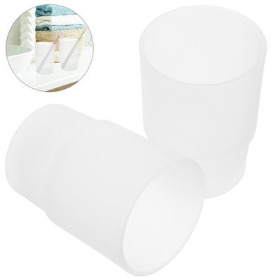 2 Pcs Toothpaste Storage Holder Cup Glass Toothbrushes Bathroom for
