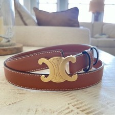 Authentic Celine Medium Triomphe Brown Belt Size 90cm