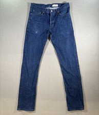 Gustin Jeans Mens 35x34 Selvedge Denim Slim Straight Button Fly Made In USA