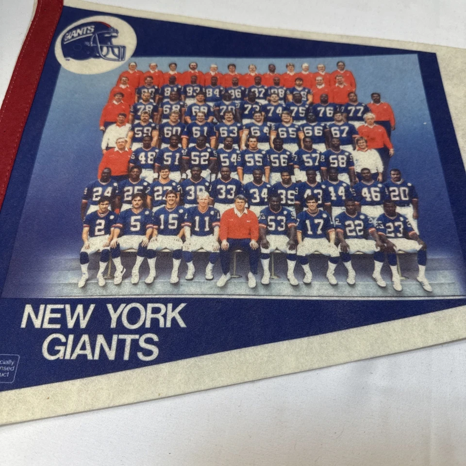 Super Bowl XXI 1987 New York NY Football Giants Pennant Team Photo Rose Bowl - Image 2 of 4