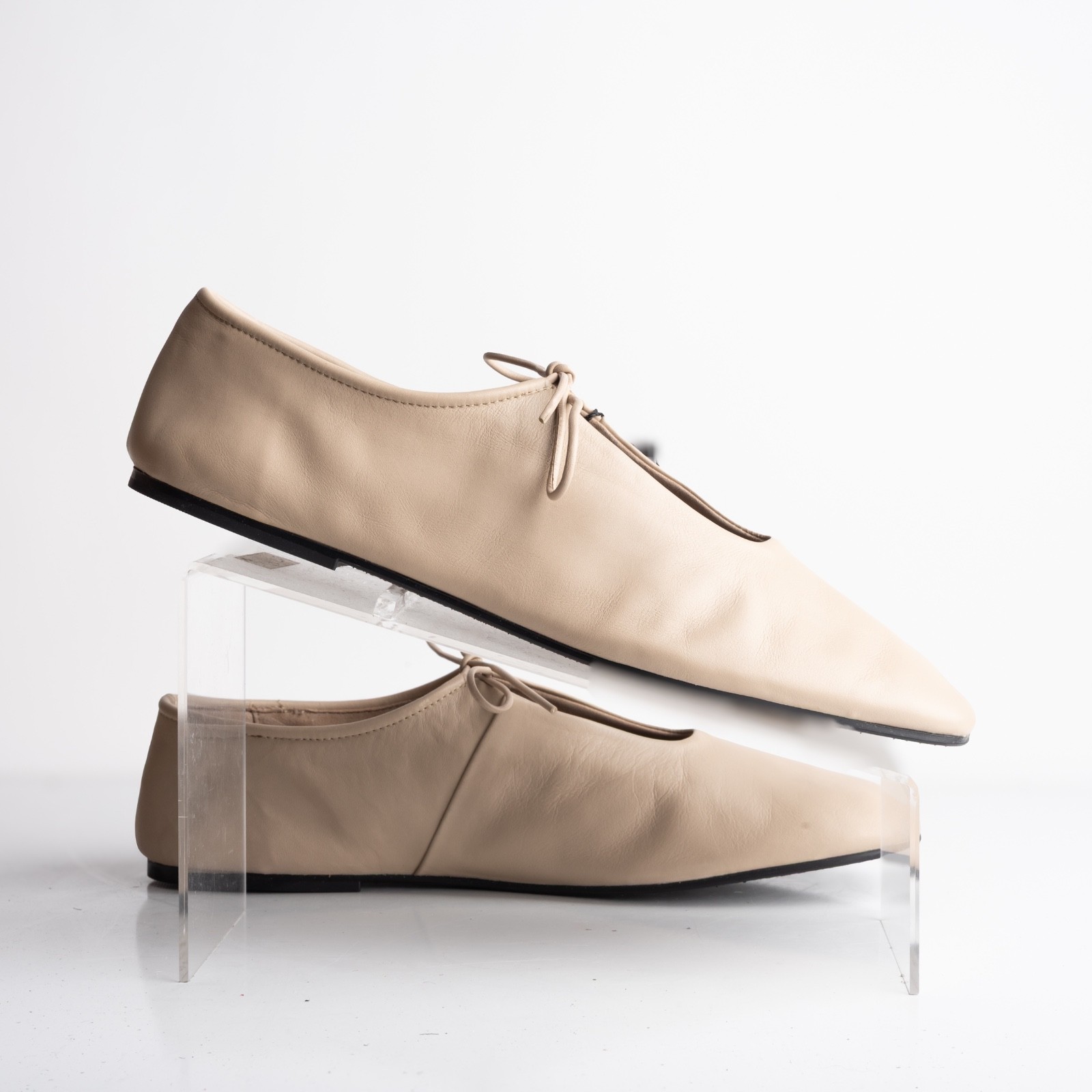 Massimo Dutti Womens Leather Ballet Flats Shoes Cream US 11 EU 42 NWB 1570/450 thumbnail 7