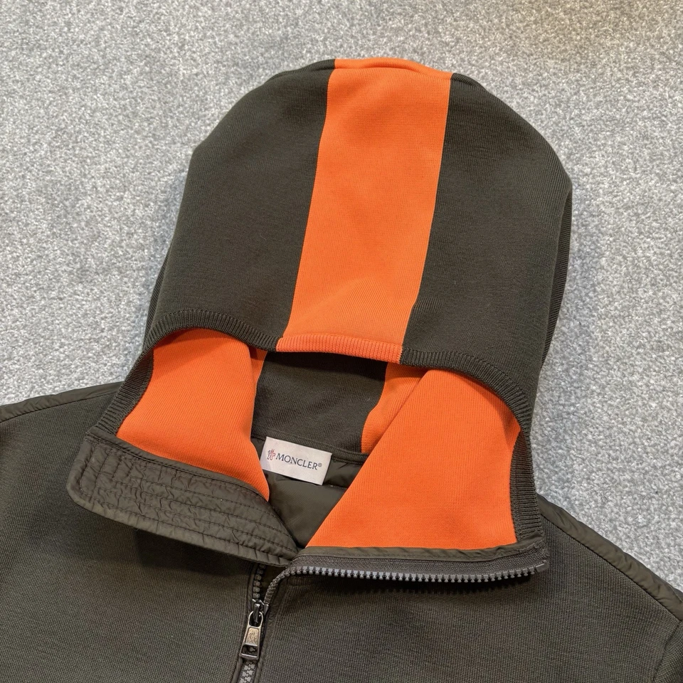 Cárdigan Moncler Tricot Caqui y Naranja Talla Mediana Se Ajusta a Pequeño 100% Auténtico Foto 4 de 4