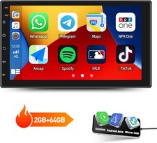 7" Double 2 DIN Apple Carplay Car Stereo Radio FM Touch Screen Android 13 BT 64G