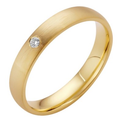 14k Gold Over Real 925 Silver 4mm Wedding Band Ring W. Solitaire Moissanite