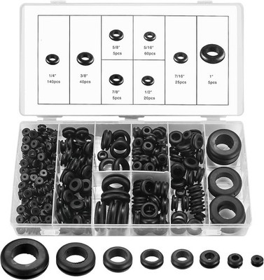 Gummitüllen Sortiment Kit, 300 Stk, 8 Größen, Elektrischer Leiter Dichtungsringe