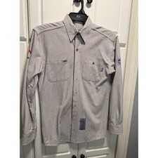 Tyndale FRMC Flame Resistant Work Shirt Long Sleeve Plaid Mens Size Medium USA