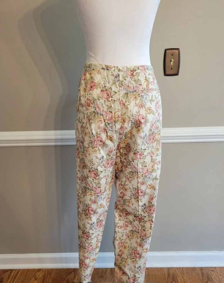 Pantalones al tobillo florales Evan-Picone talla 16 Foto 4 de 4