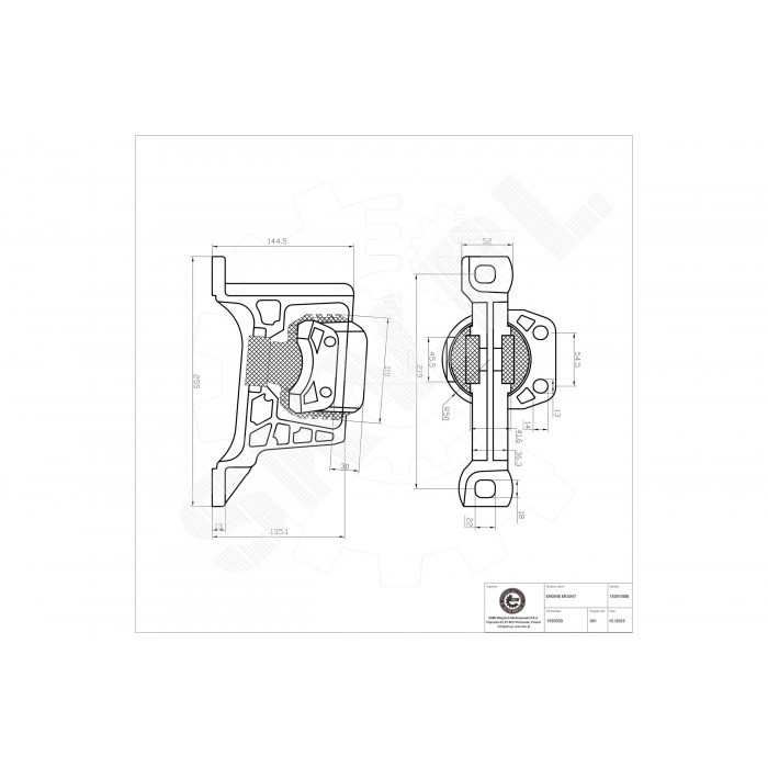 Support moteur droit en caoutchouc premium pour amortissement optimal