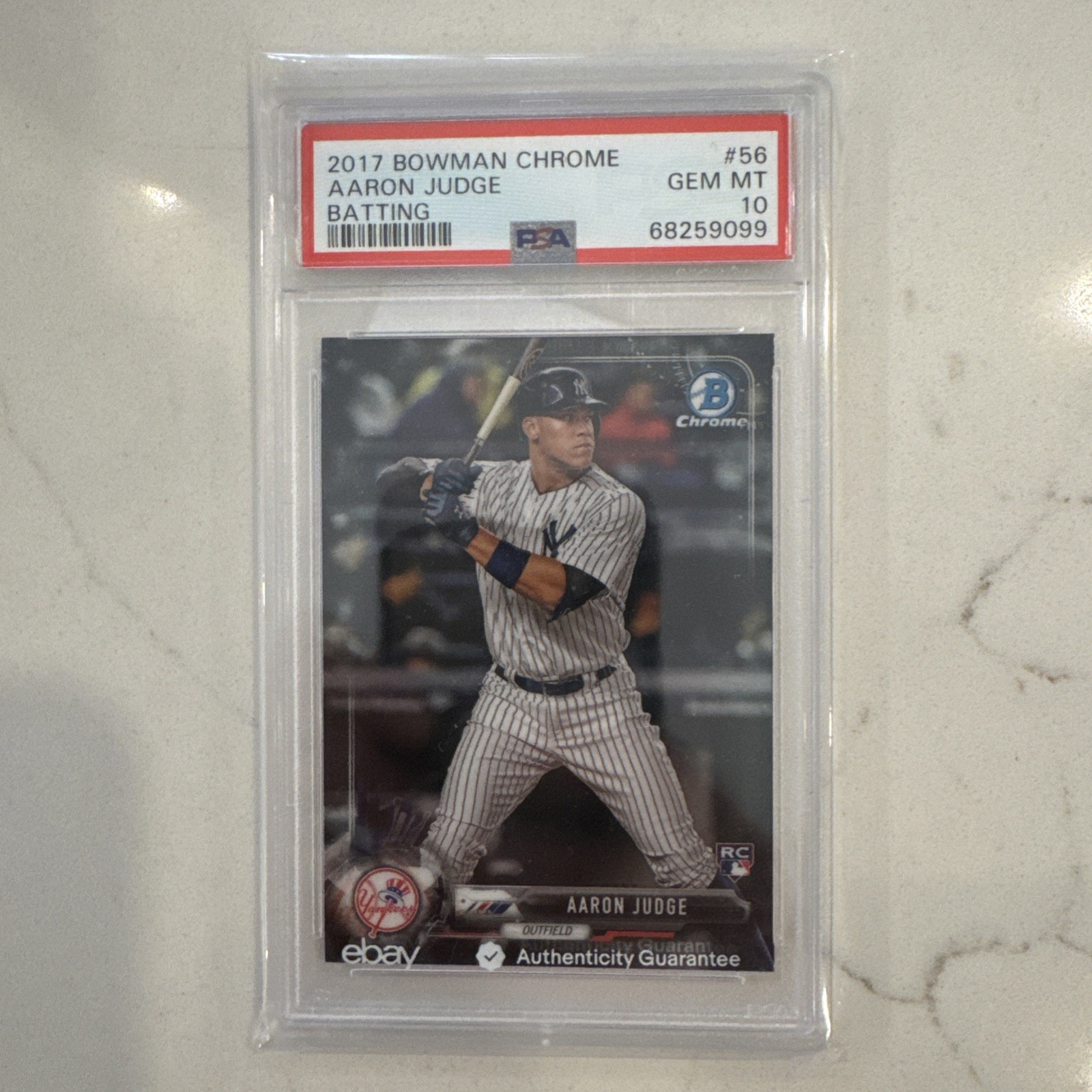 2017 BOWMAN CHROME BATTING #56 AARON JUDGE ROOKIE RC PSA 10