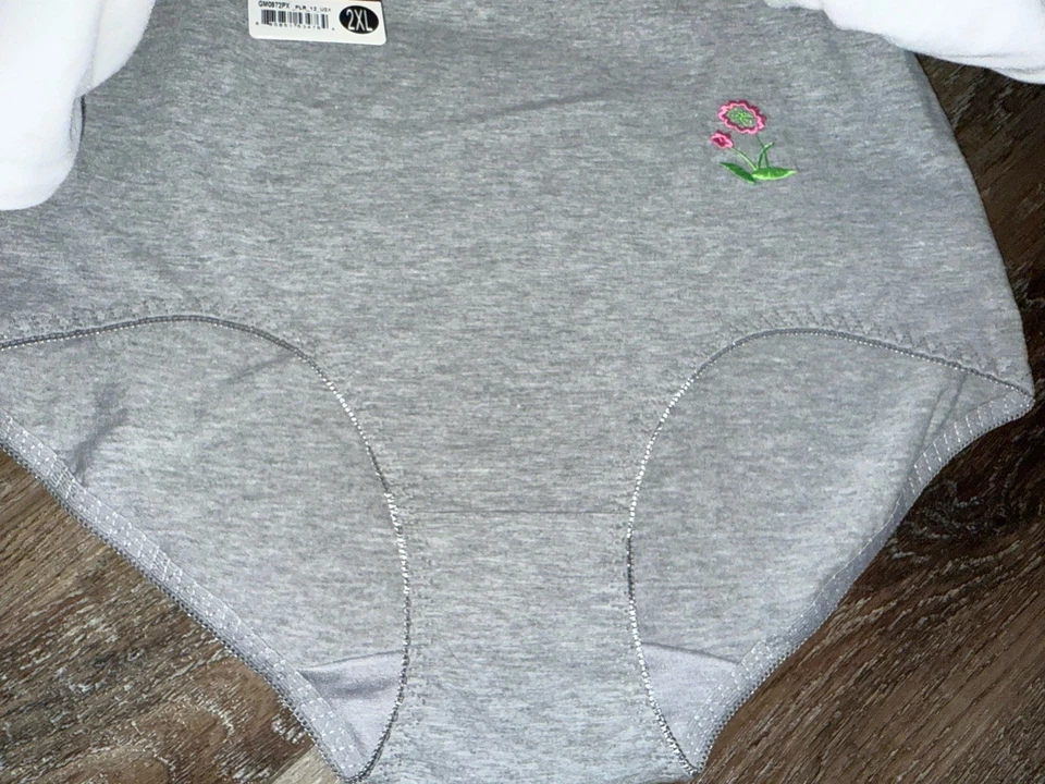 Angelina ~ 3-Pair Womens Brief Underwear Panties Cotton Blend (A) ~ 2XL - Image 3 of 4