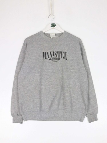 Vintage Manistee Manitoba Sweatshirt Mens Small Grey Lee USA