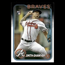 AJ Smith-Shawver Rookie #117 2024 Topps Atlanta Braves Baseball Card MLB. rookie card picture