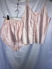 St Michael Vtg NWT Camisole & French Knickers Set 10-14 Peach Silky Satin