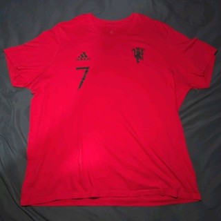 Manchester United Adidas #7 Ronaldo Red Size XL T shirt Used Soccer Football