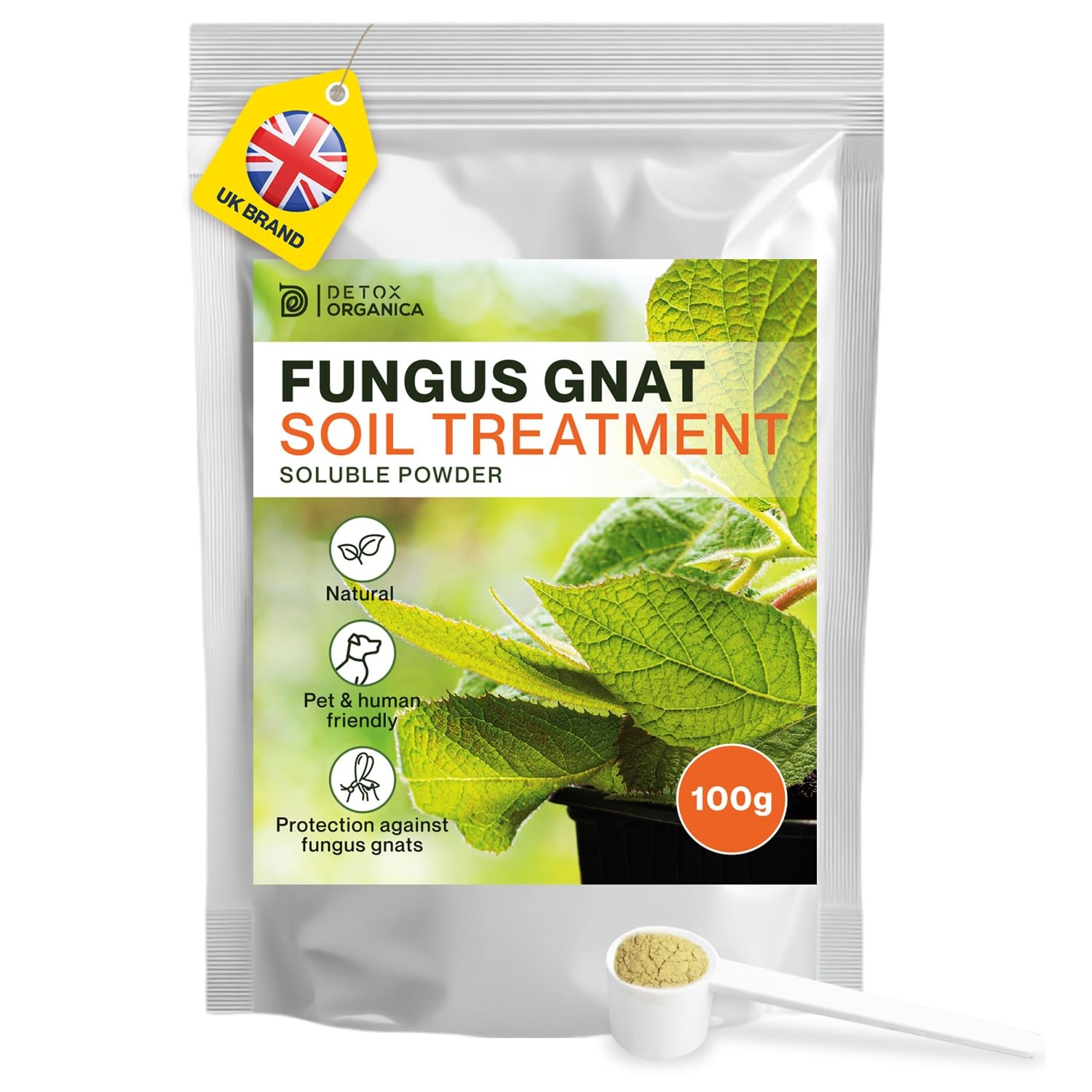 Detox Organica Anti-Fungus Gnat Soil Treatment 100g - Powder 100% Soluble - Mul