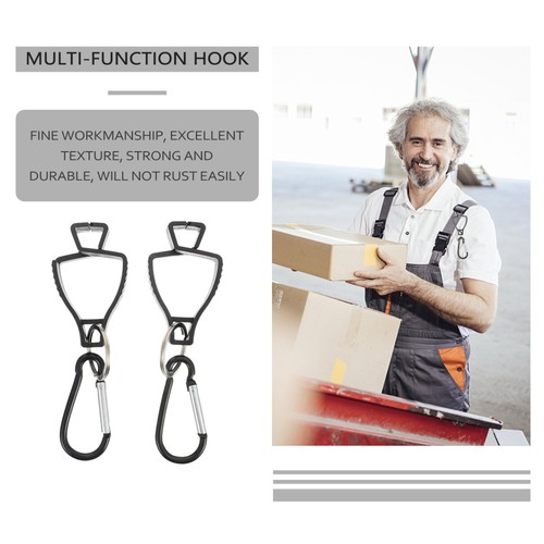 2 Pcs Belt Clip Work Gloves Clips for Holder Clamp Towel Hanging Hook - Afbeelding 10 van 12