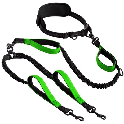 Laisse Mains Libres Extensible Laisse avec Ceinture Élastique pour à Pied - Photo 1/4