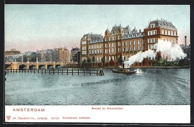 Ansichtskarte Amsterdam, Amstel en Amstelhotel 