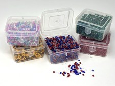 Glass 2-3mm Seed Beads 5 Colors 200 grams 5 Flip Top Plastic Storage Boxes 6