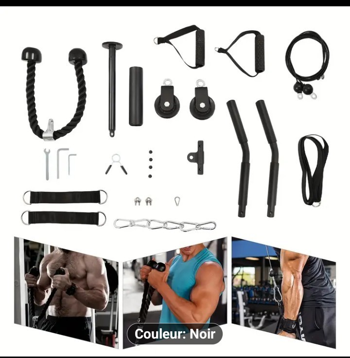 Système de poulie de musculation avec corde triceps et équipement de tirage dos à la maison