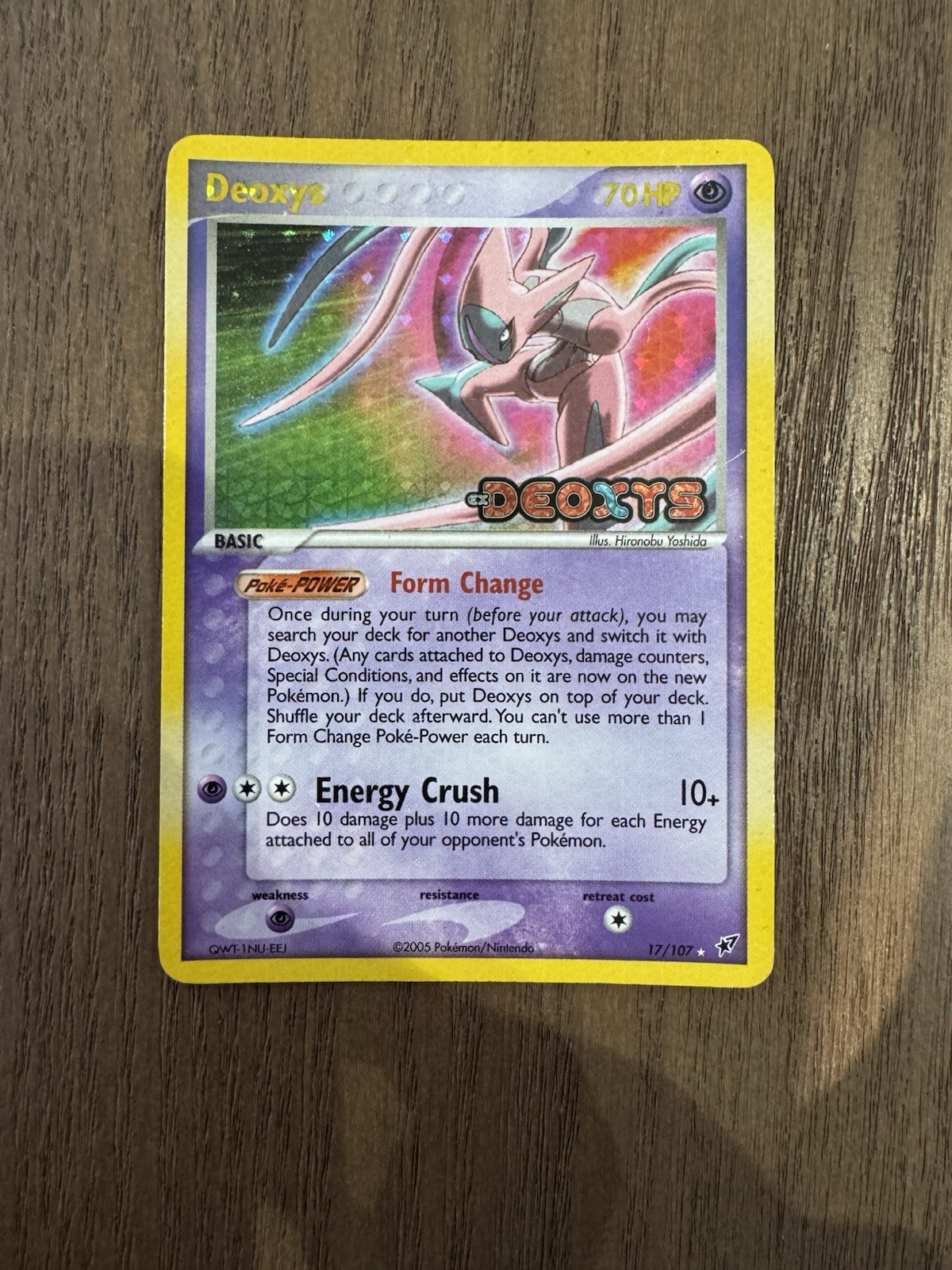 Deoxys 17/107 Holo EX Deoxys Pokemon Card Excellent