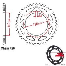 JT Sprockets Steel Rear Sprocket 420 Pitch 47 Tooth Suzuki RM65 (2003-2005)