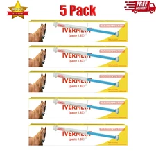 New In Box Paste Horse Dewormer wormer Apple Flavor 1.87% Iver farn( 5 Pack)