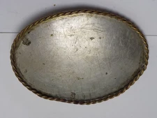 VINTAGE GERMAN SILVER SIGNED  OVAL BELT BUCKLE / BRAIDED ROPE BOARDER