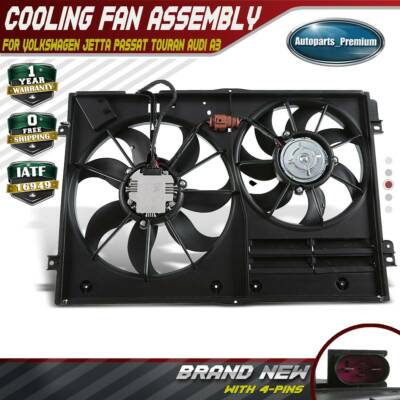 Radiator Engine Cooling AC Fan Assembly w/ Brushless Motor for Audi VW