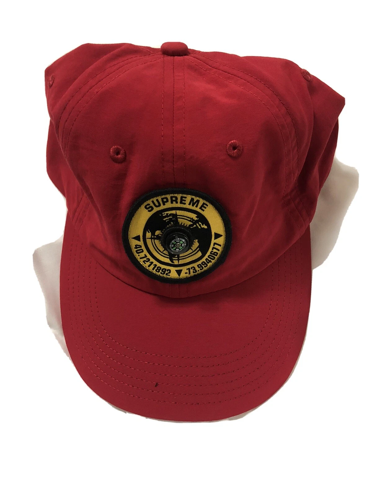 Supreme Compass 6 Panel Hat Color: Red
