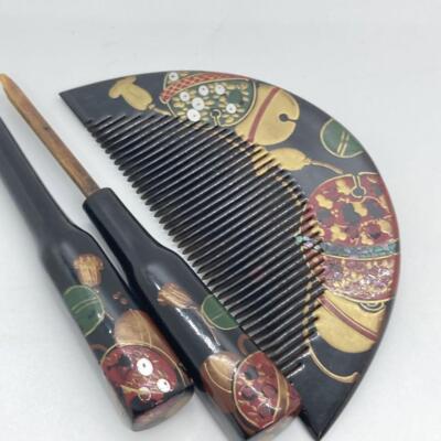 Japan Traditional Comb Kushi Kanzashi Lacquer hair accessory