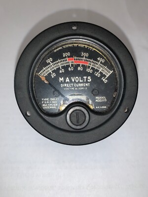 Vintage G E Model ADZ219 Type DW-41 DC Panel Meter with BOX and HARDWARE
