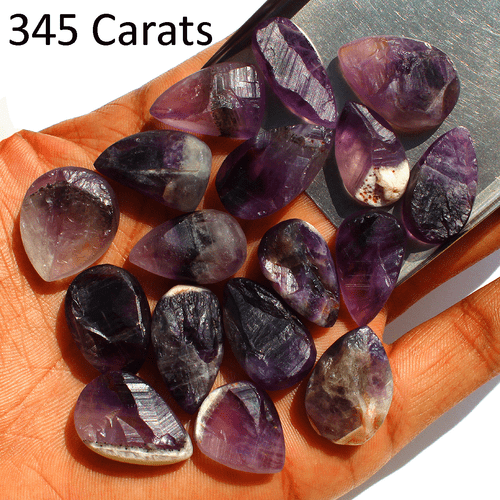 17 Pcs Natural Brazilian Amethyst Raw Face 19mm-24mm Pear Druzy Loose Gemstones - Picture 9 of 14