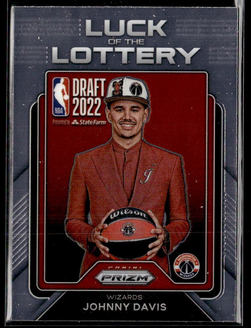 2022-23 Panini Prizm Johnny Davis Luck of the Lottery #12 Washington Wizards
