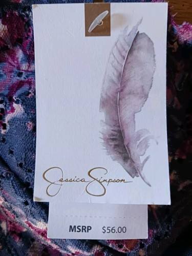 Jessica Simpson Sz Small Bralette w Removable Pads Dark Teal & Mauve Floral Pret - Picture 7 of 9