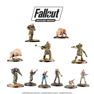 Modiphius Entertainment Fallout Wasteland Warfare Enclave Hellfire Set - 32mm Scale Resin Miniatures With Scenic Bases