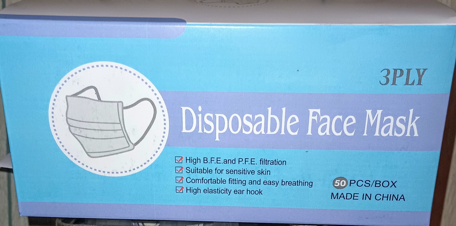 Face Mask Disposable 3Ply. (CASE) 40 Boxes Of 50 Masks 