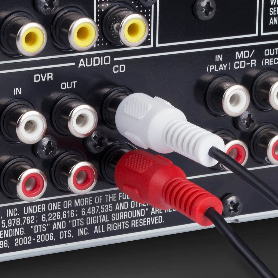 15ft 1/8" 3.5mm to 2 Dual RCA Male Y Splitter Audio Stereo Aux Cable Adapter Lot - Image 3 of 4