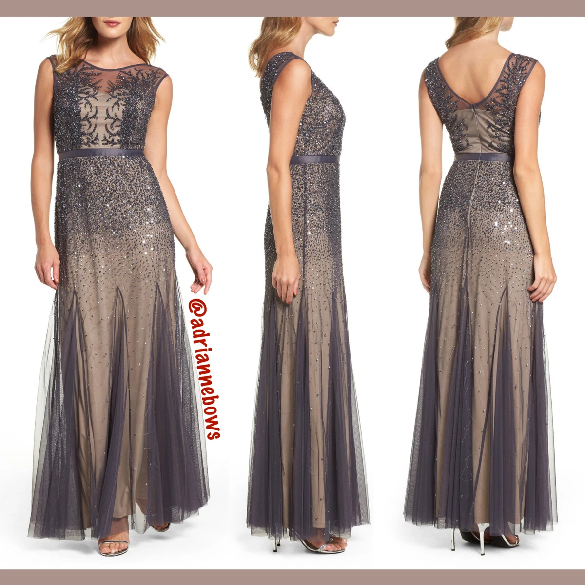 Adrianna papell illusion gown top