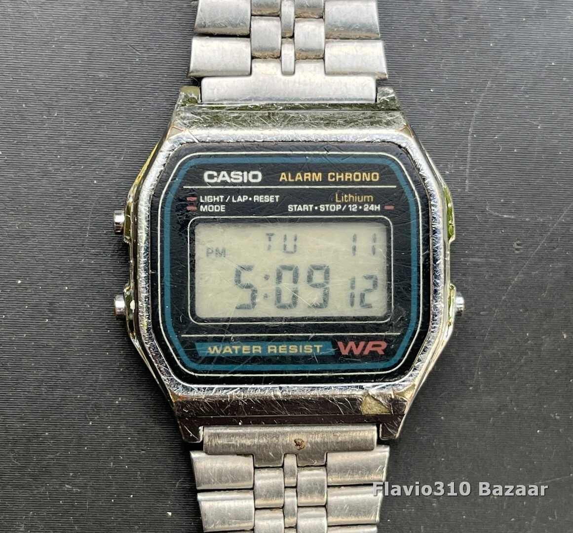 Gritty Classic CASIO A158W Korea DK Chrono 35mm Watch - New Battery eBay