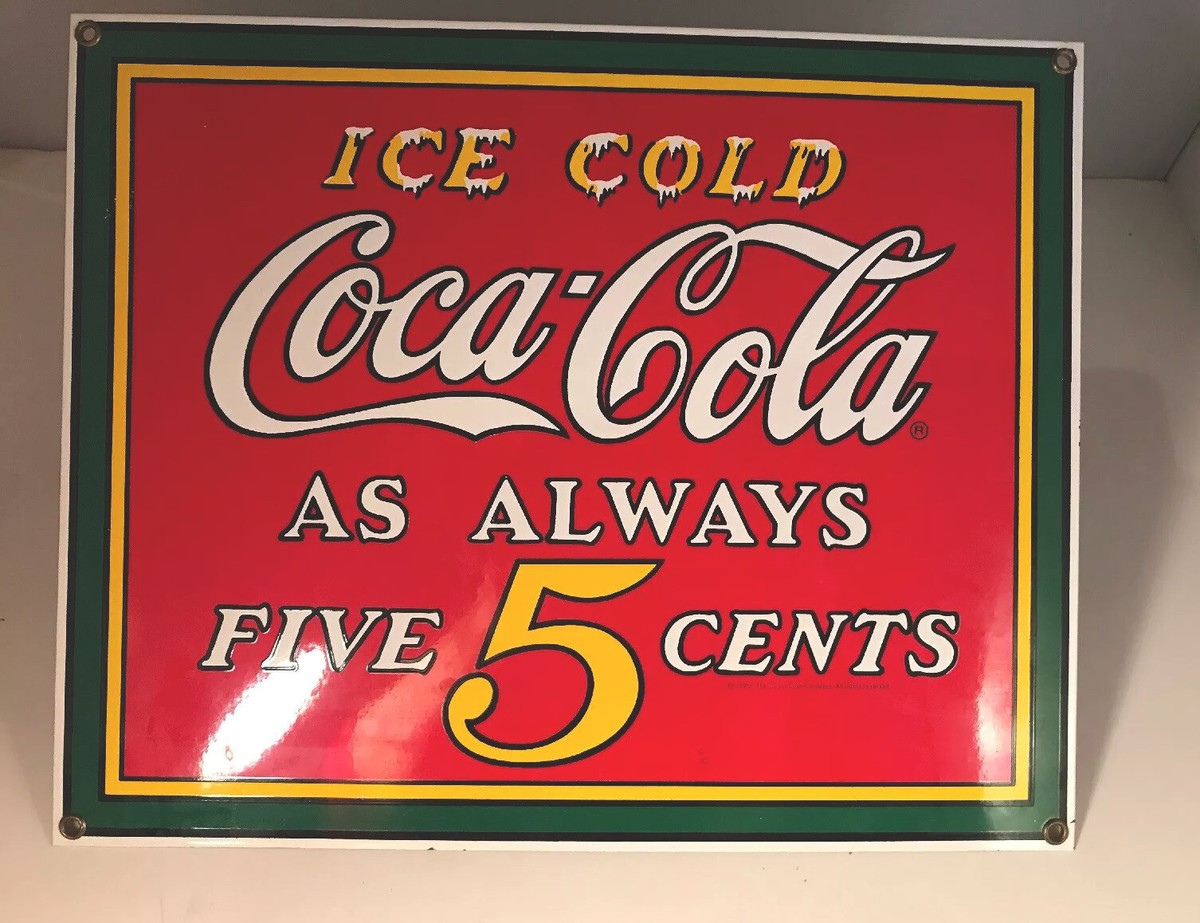 Coca-Cola Tm Brand Porcelain Enameled Adcertising Sign Ande Rooney