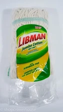 1 Libman Jumbo Cotton Wet Mop - Scrubber Pad Looped Ends Added Durability #00121