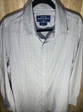 Mizzen Main Leeward Blue Label XL Trim Fit Blue Plaid Men  s Long Sleeve Button