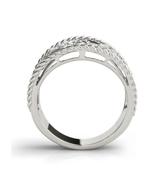 Fabulous Filigree Openwork With Simulated Sapphire Wide Wedding Party Women Ring - Image 3 of 4