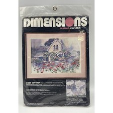 Dimensions No Count Cross Stitch Rose Cottage 20 x14 Without Mat