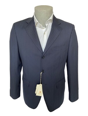Klassische Herren Jacke Confitalia, Gr. 46 DROP 6 blau gestreift, 70% Rabatt.