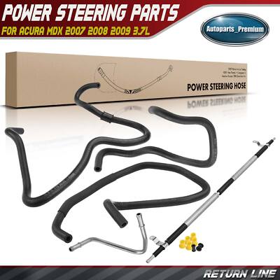 5Pcs Power Steering Return Line Hose Assembly for Acura MDX 2007 2008 2009 3.7L
